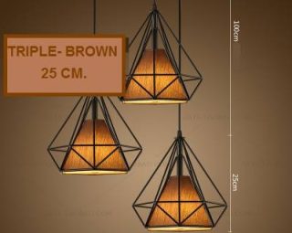 โคมไฟห้อยเพดาน MODEL : PDL-M112.triple-brown25cm.